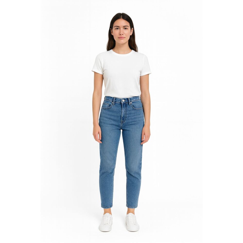 American Eagle Jeans Size 00 Medium Wash High Rise Mom Jean Ankle Crop Straight